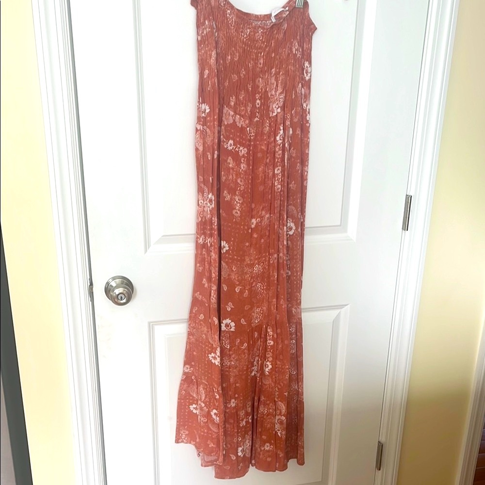 Floral Maxi Dress in Rust